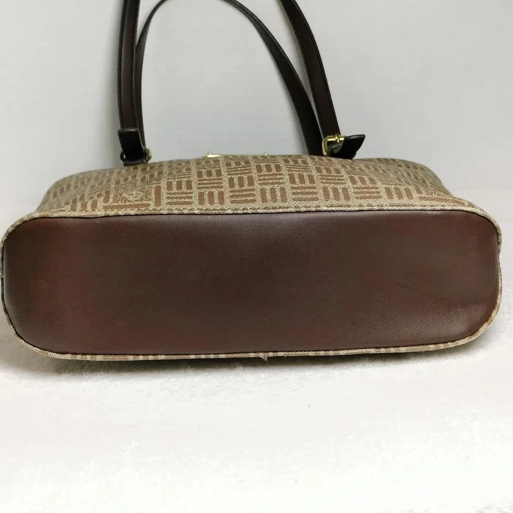 Anne Klein Geometric Tan and Brown Tote